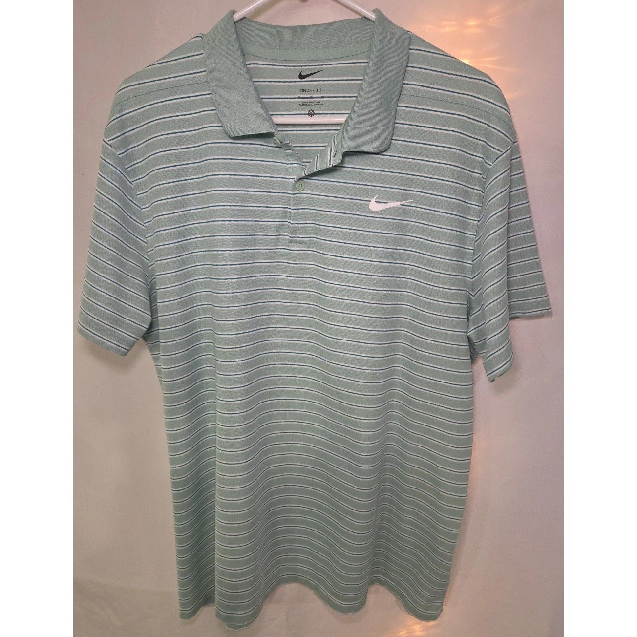 Nike Polo Shirt Mens Xl Green Golf Dri Fit Swoosh